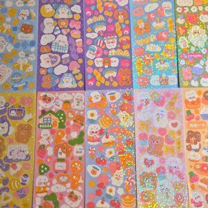 Random Grab of 6 Cute Kawaii Glitter Sticker Sheets